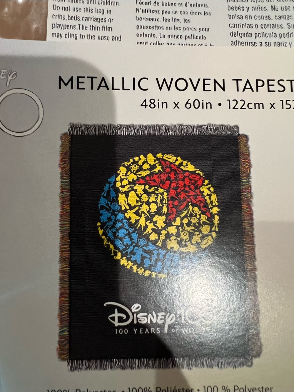 Disney 100 Metallic Woven Tapestry Throw and Pillow - Picture 3 of 12